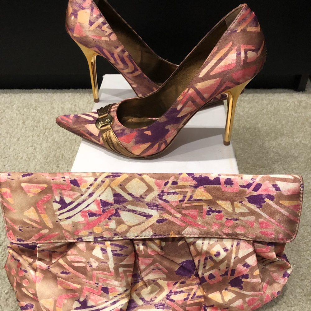 Aldo heels and matching clutch